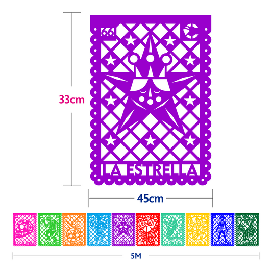 Guirnalda de papel plastificado | Lotería | 10 piezas de 5 metros