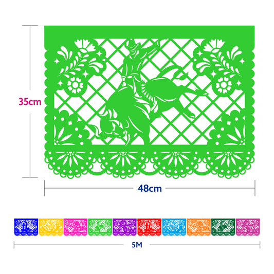 Guirnalda de papel china | Charrería | 10 piezas de 5 metros