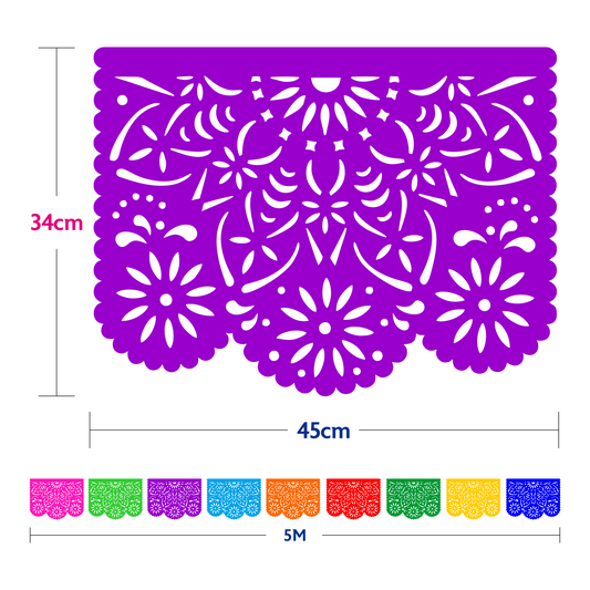 Guirnalda de papel plastificado | Mandalas | 10 piezas de 5 metros