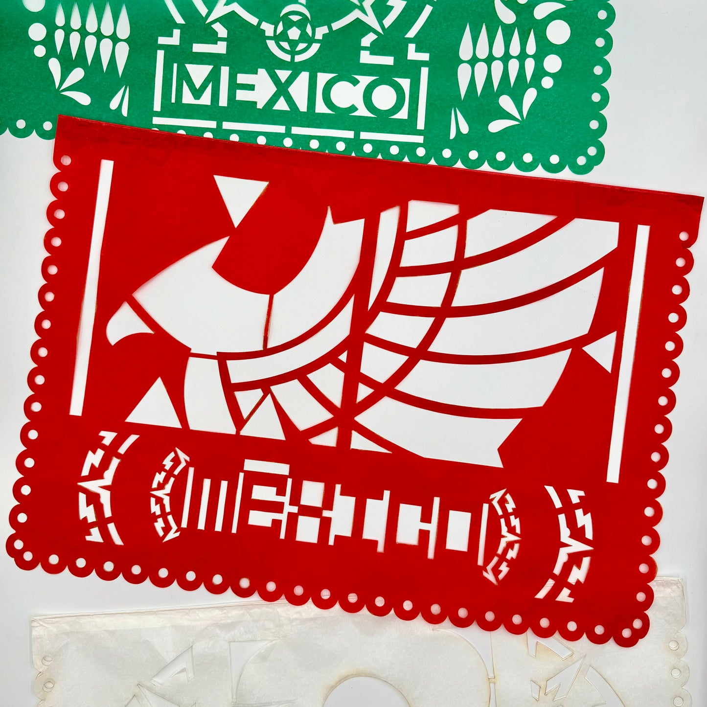 Guirnalda de papel picado Mi selección MX (papel china) - 10 tiras de 5 metros (50 metros totales)