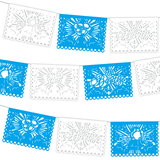 Cometamex | Guirnalda de papel china | Primera comunión niño | 10 piezas de 5 metros