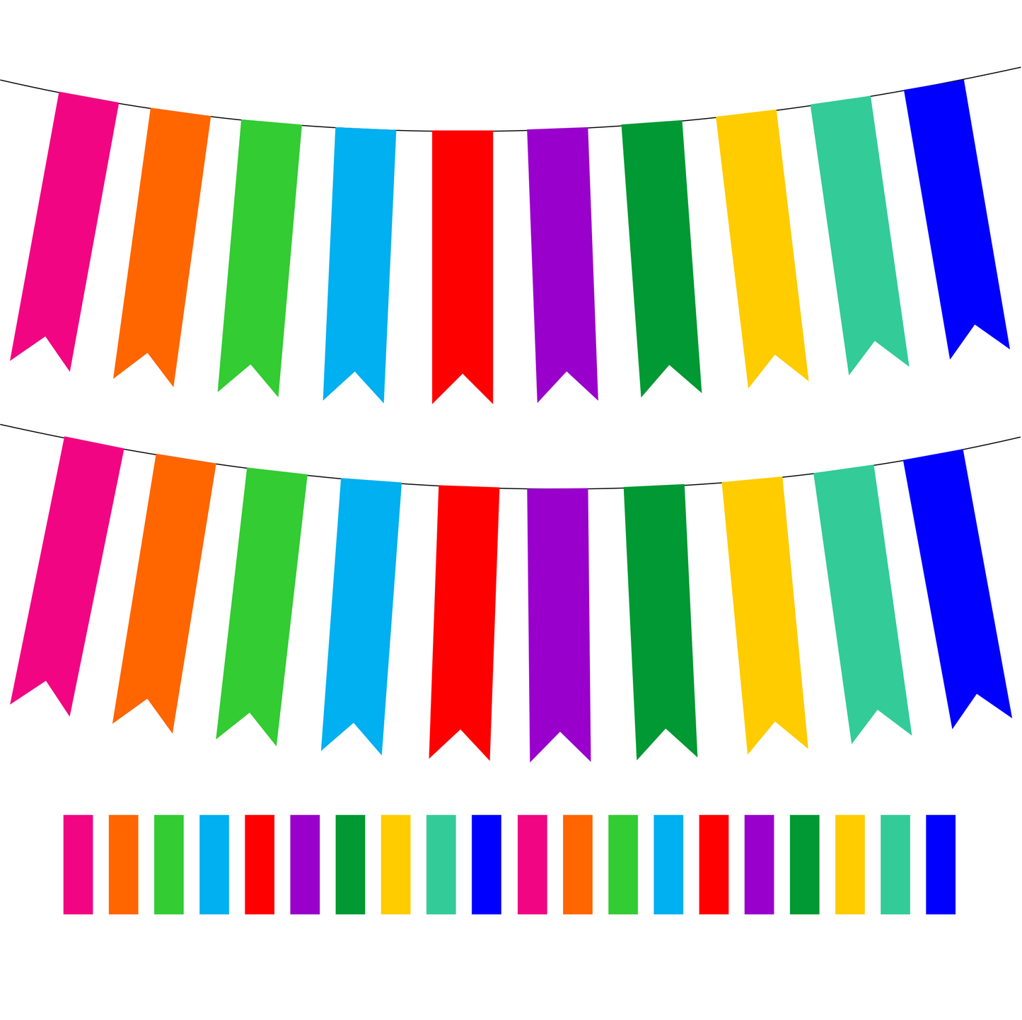 Guirnalda de papel picado lluvia (plástico) - 10 guirnaldas de 5 metros (50 metros totales)