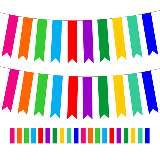 Cometamex | Guirnalda de papel plastificado | Lluvia | 10 piezas de 5 metros