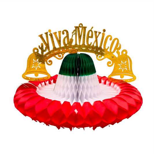 Colgante sombrero viva mexico (papel china) - 10 piezas 36cmcm x 26cm