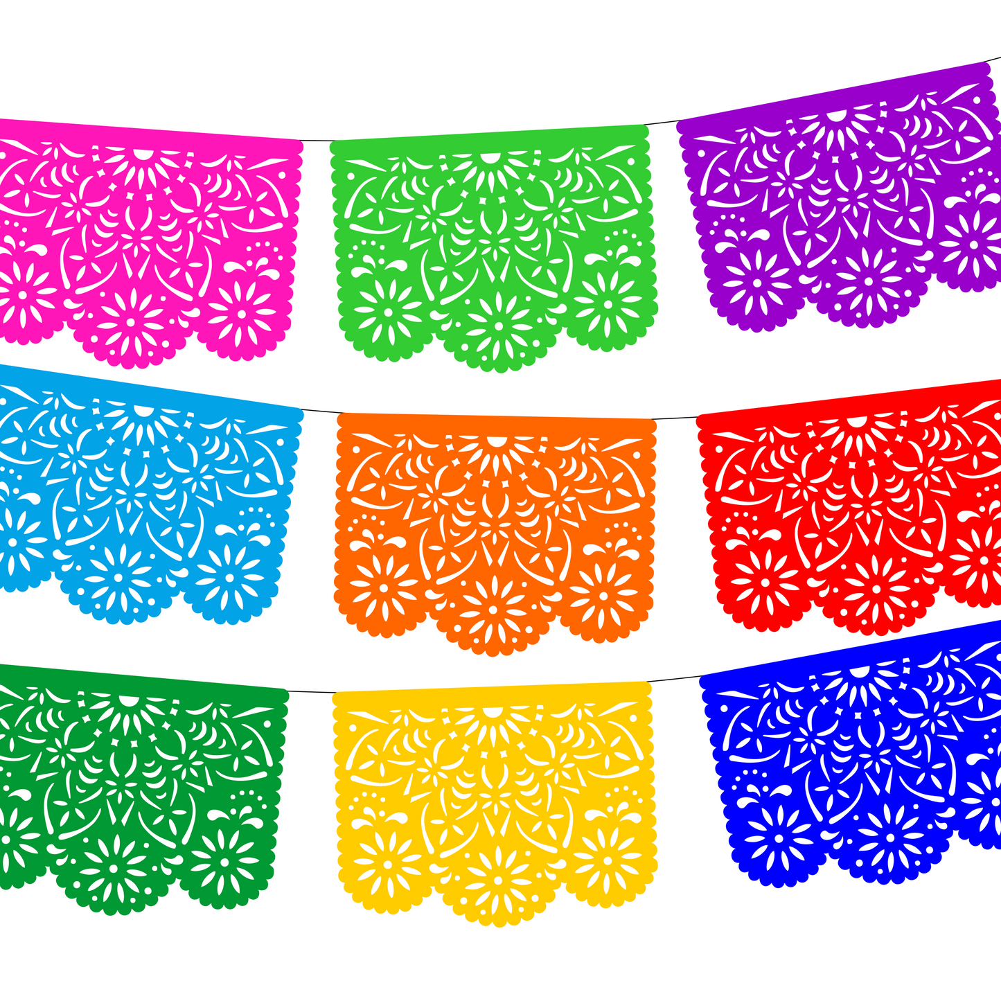 Guirnalda de papel plastificado | Mandalas | 10 piezas de 5 metros