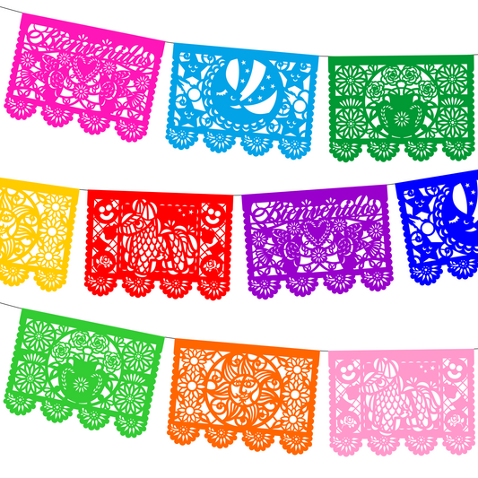 Cometamex | Guirnalda de papel china | Toda ocasión | 10 piezas de 5 metros