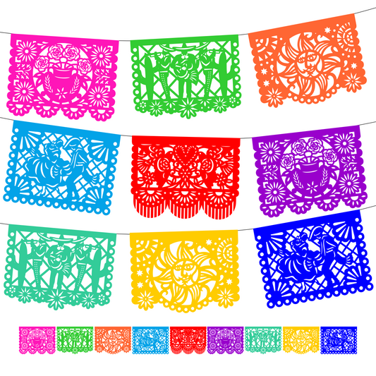 Cometamex | Guirnalda de papel plastificado | Toda ocasión | 10 piezas de 5 metros