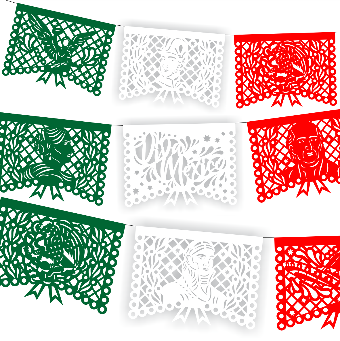 Guirnalda de papel picado Héroes (plástico) - 10 tiras de 5 metros (50 metros totales)