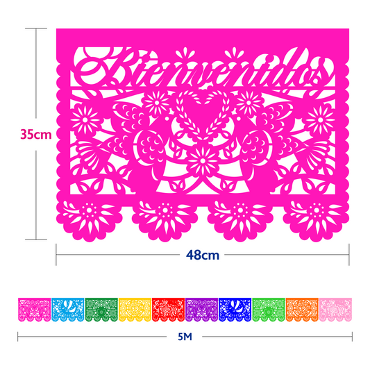 Cometamex | Guirnalda de papel china | Toda ocasión | 10 piezas de 5 metros