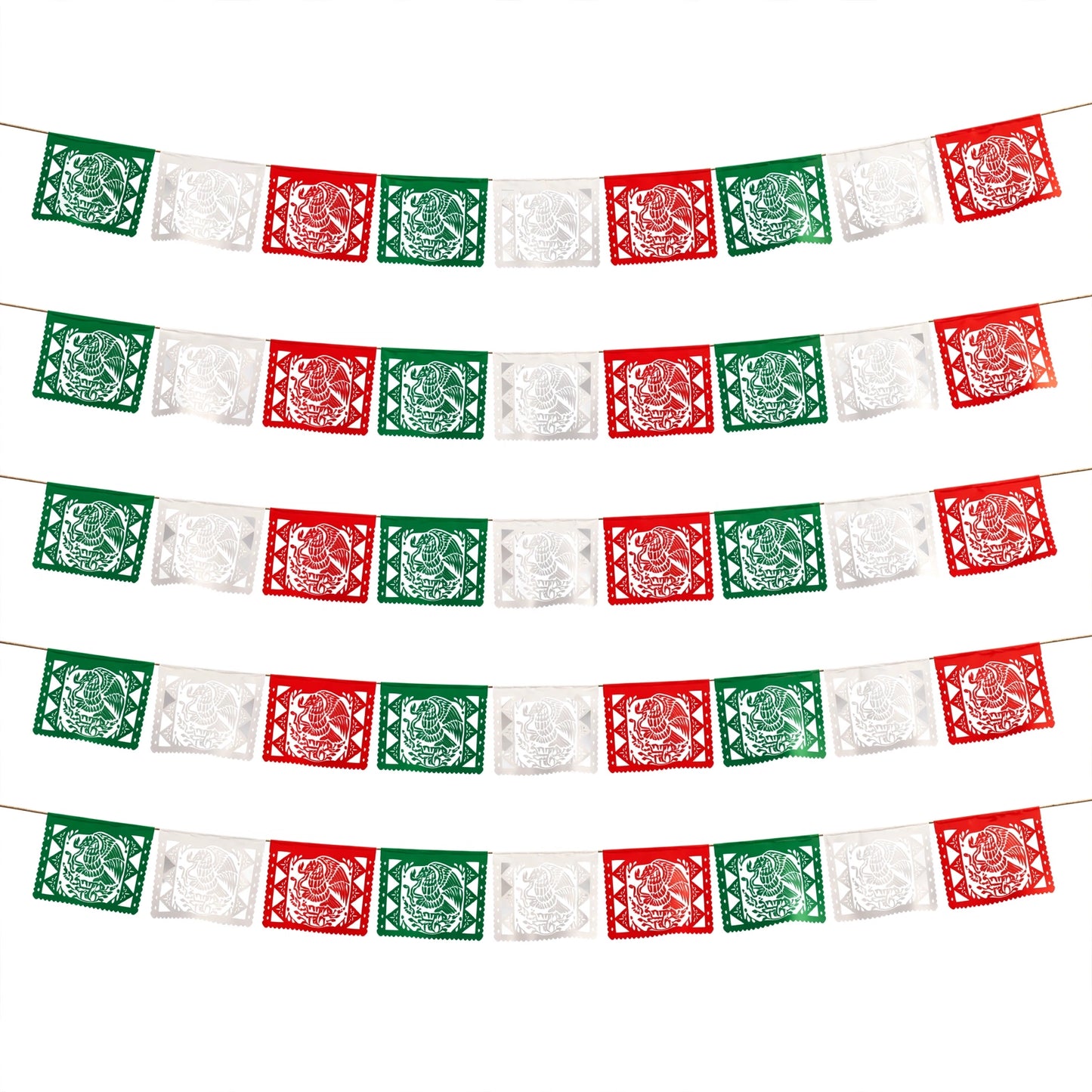 Guirnalda de papel picado Escudo (papel china) - 10 tiras de 5 metros (50 metros totales)