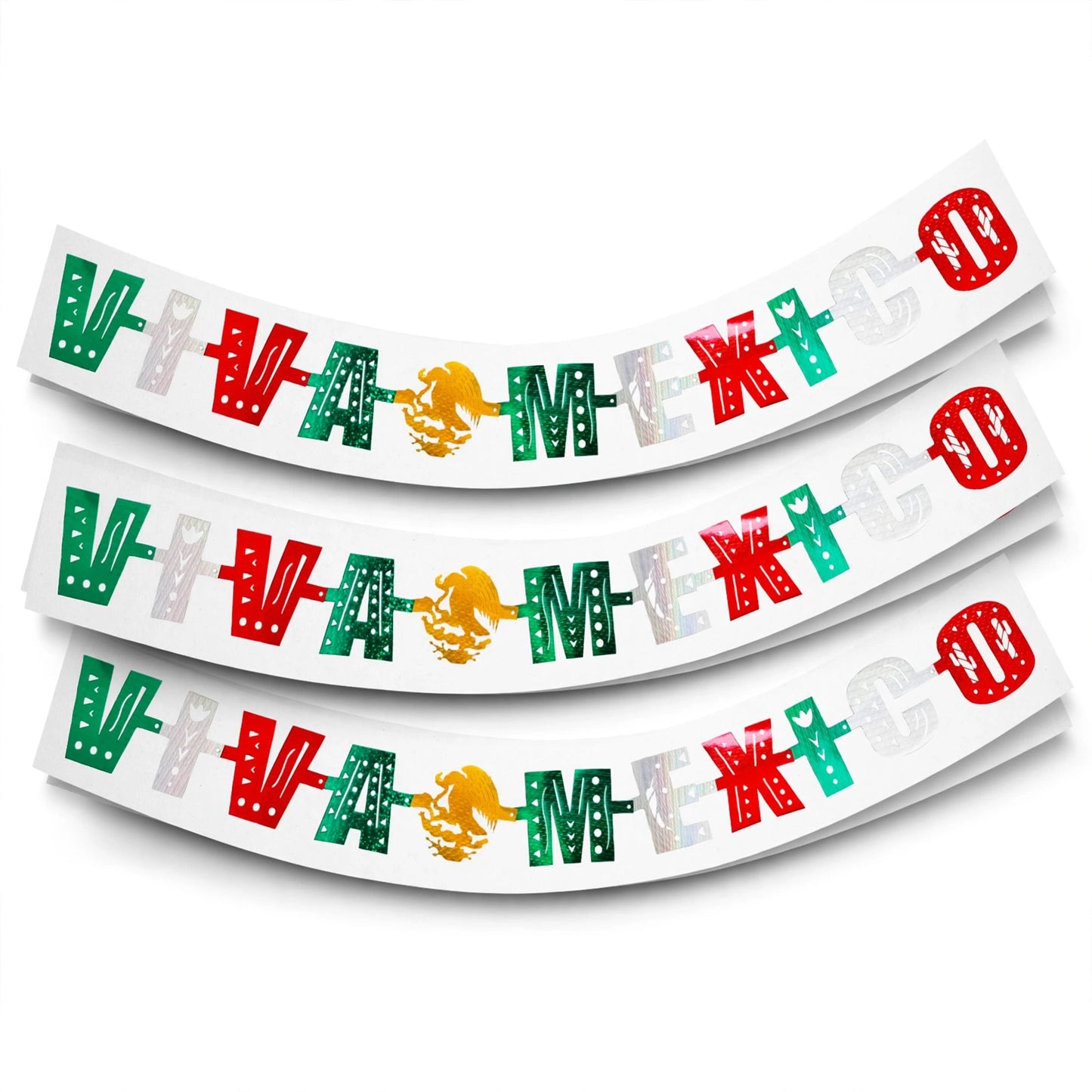 Letrero colgante viva mexico (papel china) - 10 piezas 36cmcm x 26cm