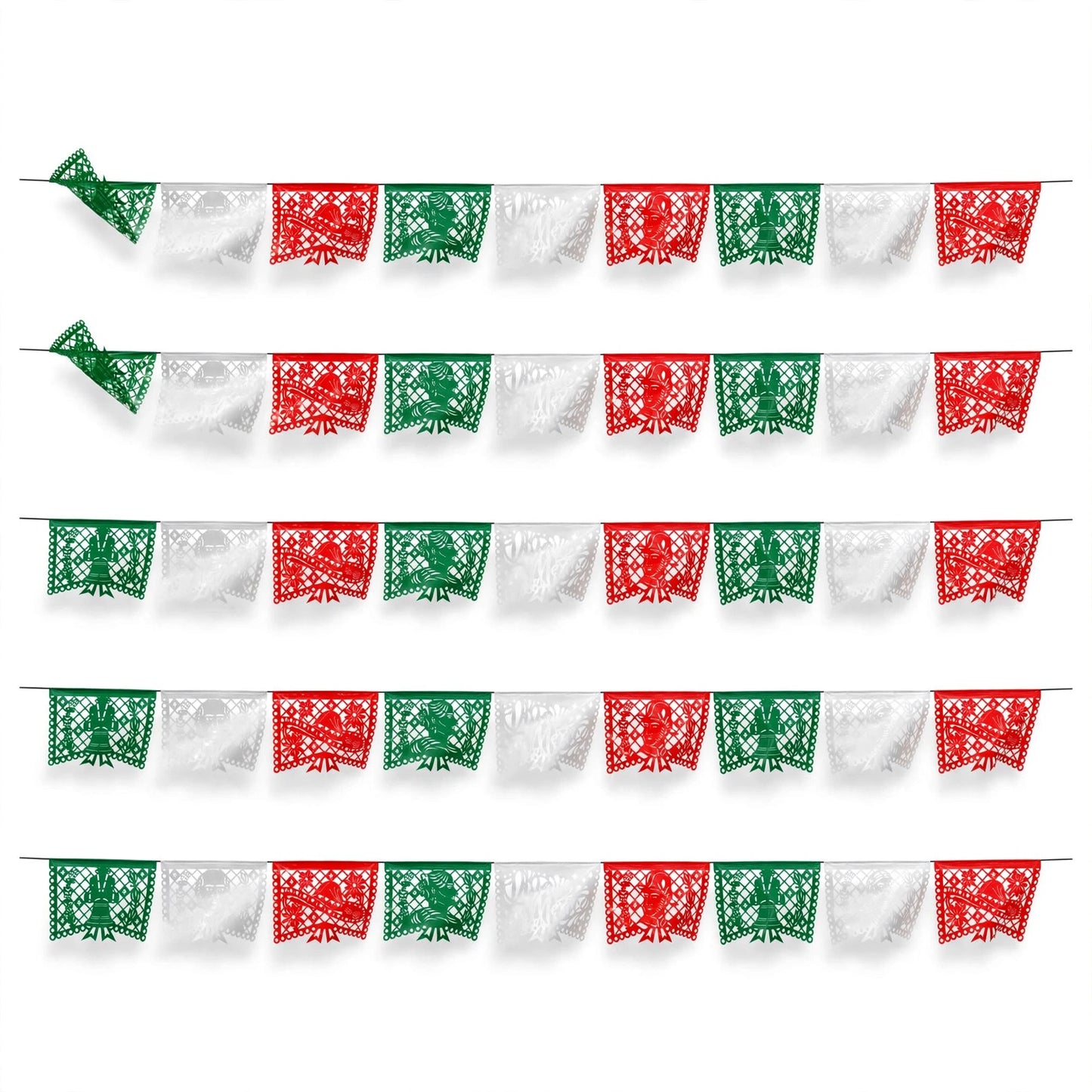 Guirnalda de papel picado Héroes (plástico) - 10 tiras de 5 metros (50 metros totales)