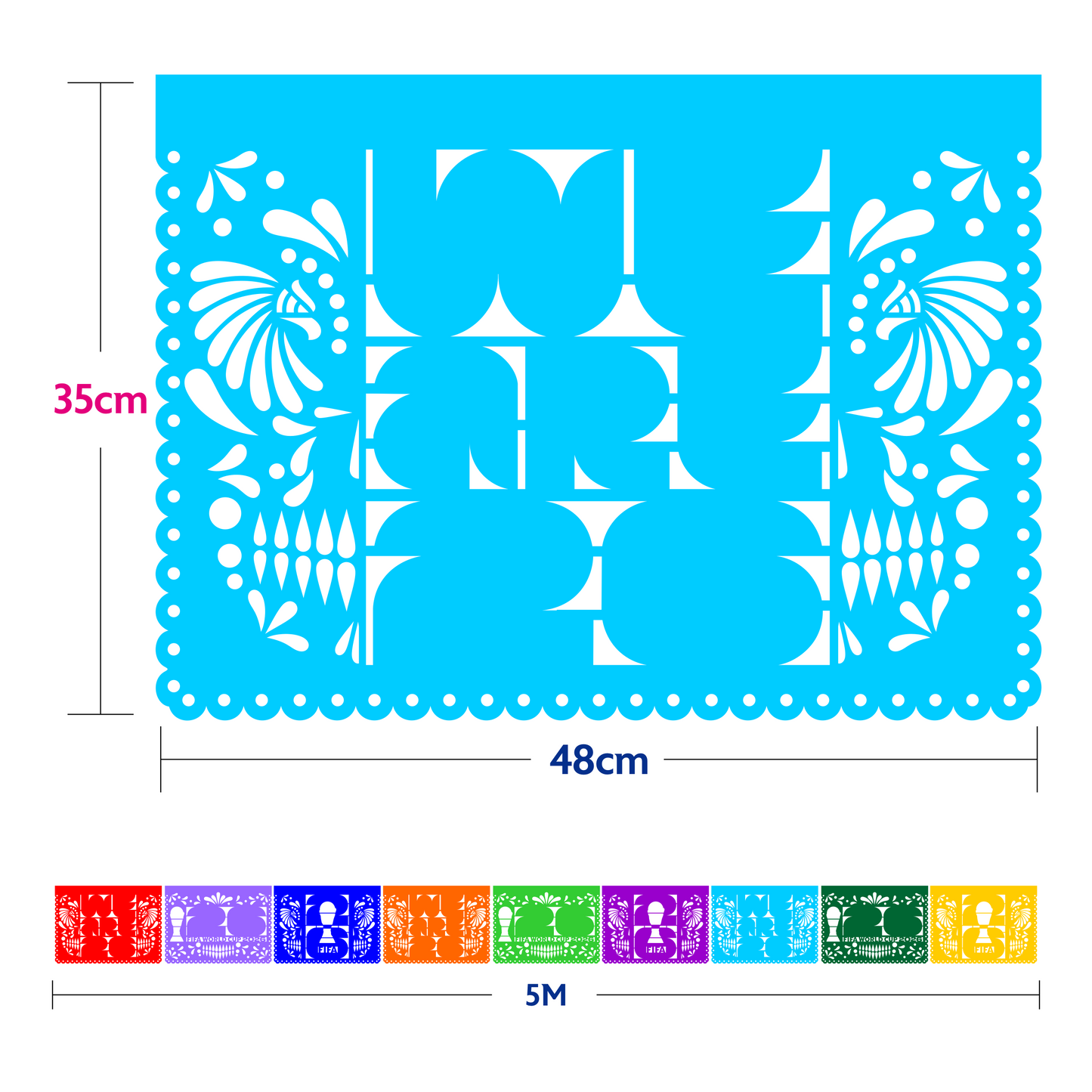 Guirnalda de papel picado We are 2026 (papel china) - 10 tiras de 5 metros (50 metros totales)