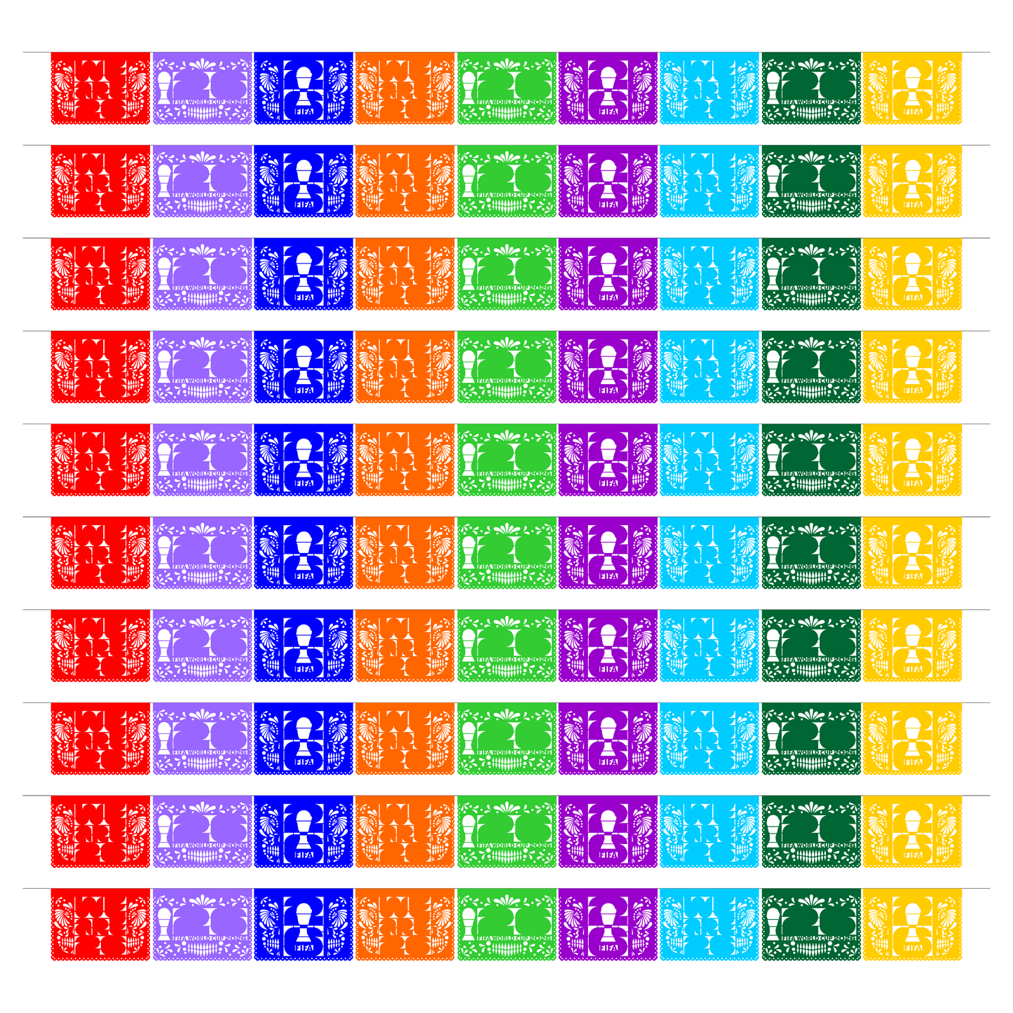 Guirnalda de papel picado We are 2026 (papel china) - 10 tiras de 5 metros (50 metros totales)